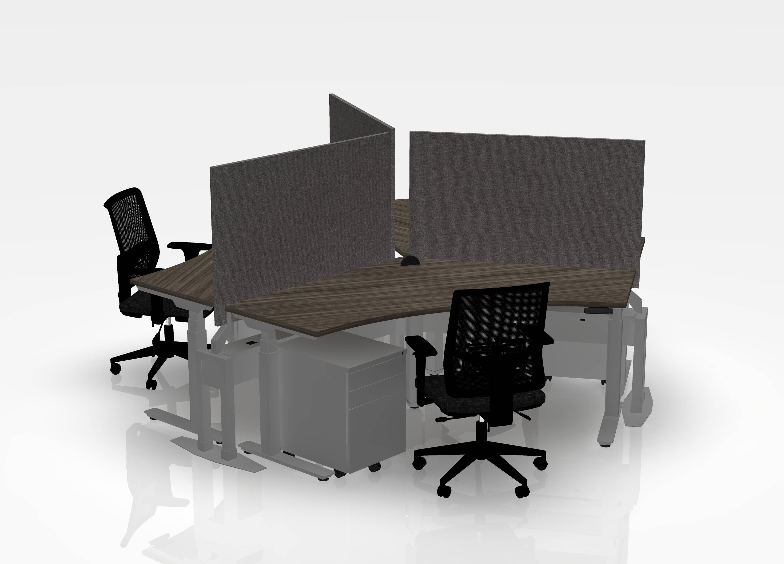 120 Think Pod Desk Bundle (sit to stand) - Pod of 3 - Image 9