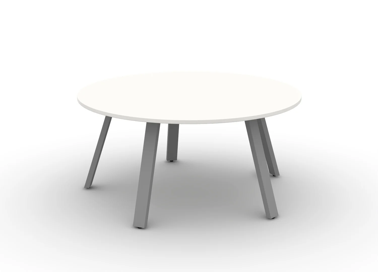 60" Round Angled-Leg Table - Shadow Elm + Electric White - Image 9